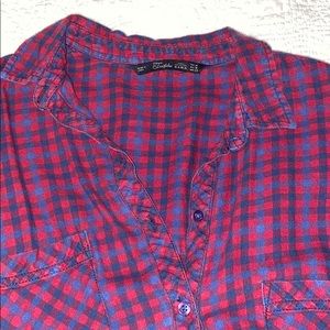 Zara oversized plaid shirt